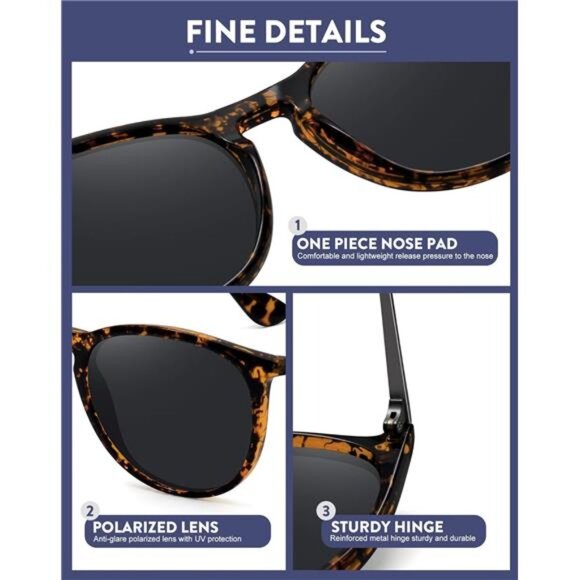Retro sunglasses womens 2024 trendy round classic glasses main image 6
